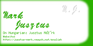 mark jusztus business card